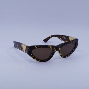 Bottega Veneta BV1176S 002 Sunglasses Havana Cat Eye Frame, Brown Lenses